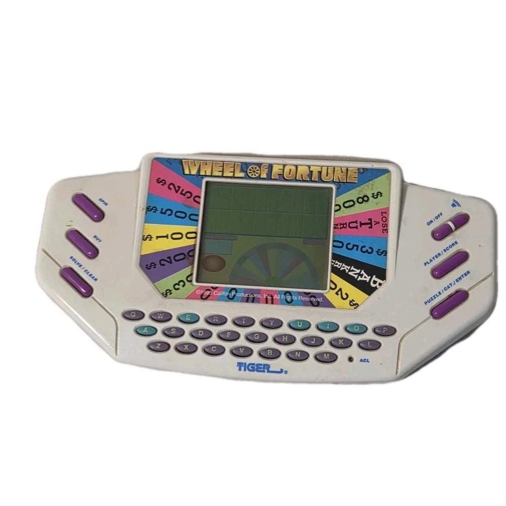 Vintage Wheel of Fortune Handheld Electronic Game Cartridges Tiger 1995 - TESTED